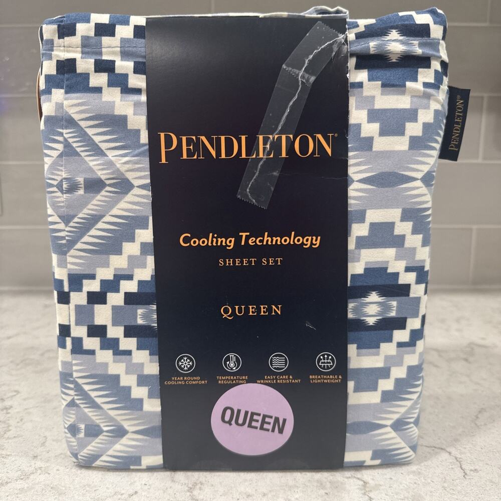 Pendleton Queen Sheet Set Cooling Technology Abiquiu Sky Southwestern Sheets